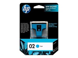 HP 02 Cyan Standard Yield Ink Cartridge, Prints Up to 400 Pages (C8771WN#140)