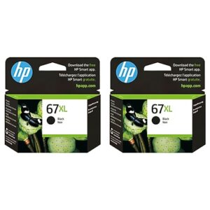 HP 67XL Black High Yield Ink Cartridge, 2/Pack (HP67X2PKBK-VB)