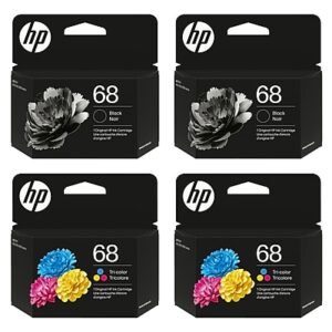 HP 68 Black/Tri-Color Standard Yield Ink Cartridge, 4/Pack (HP68BKTR4PK-VB)