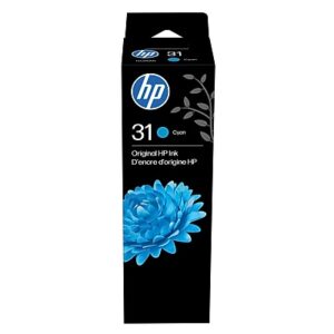 HP 31 Cyan Standard Yield Ink Cartridge Refill, Prints Up to 8,000 Pages (1VU26AN)