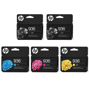 HP 936 Black/Cyan/Magenta/Yellow Standard Yield Ink Cartridges, 5/Pack (4D6B5PK-VB)