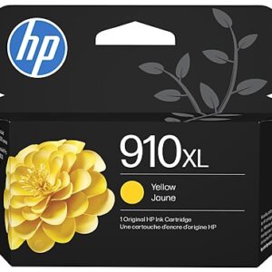 HP 910XL Yellow High Yield Ink Cartridge, Prints Up to 700 Pages (3YL64AN#140)