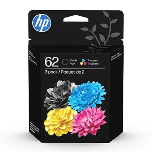 HP 62 Black/Tri-Color Standard Yield Ink Cartridge, 2/Pack (N9H64FN#140)
