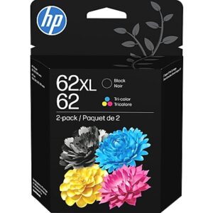 HP 62XL/62 Black High Yield and Tri-Color Standard Yield Ink Cartridge, 2/Pack (N9H67FN#140)