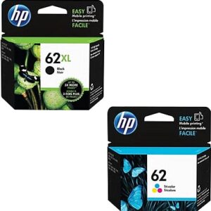 HP 62XL/62 Black High Yield/Tri-Color Standard Yield Ink Cartridge, 2/Pack (N9H67FN-VB)