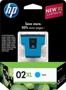 HP 02XL Cyan High Yield Ink Cartridge< Prints Up to 600 Pages (C8730WN#140)
