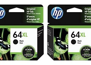 HP 64XL Black High Yield Ink Cartridges, 2/Pack (N9J92AN-VB), print up to 1200 pages