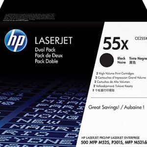 HP 55X Black High Yield Toner Cartridge, Prints Up to 13,500 Pages (CE255XD)