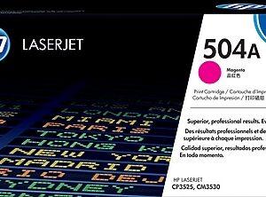 HP 504A Magenta Standard Yield Toner Cartridge, Prints Up to 7,000 Pages (CE253A)