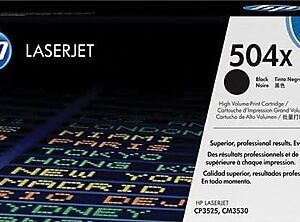 HP 504X Black High Yield Toner Cartridge, Prints Up to 1,800 pages (CE250X)