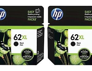 HP 62XL Black High Yield Ink Cartridges, 2/Pack (C2P05AN-VB)