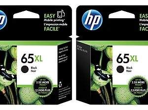 HP 65XL Black High Yield Ink Cartridges, 2/Pack (N9K04AN-VB)
