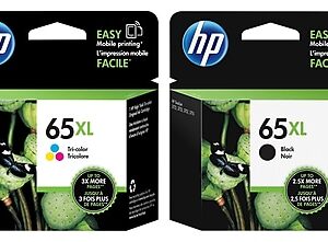 HP 65XL Black/Tri-Color High Yield Ink Cartridge, 2/Pack (T0A36ANXL-VB)