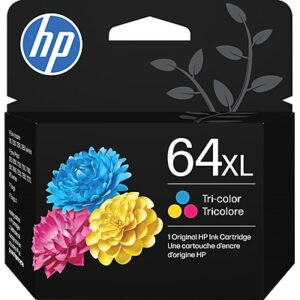 HP 64XL Tri-Color High Yield Ink Cartridge, Prints Up to 415 Pages (N9J91AN#140)
