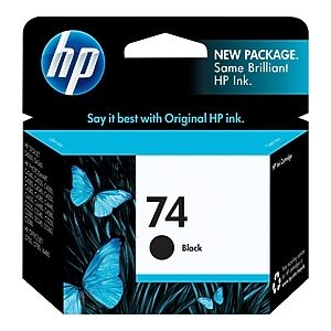 HP 74 Black Standard Yield Ink Cartridge, Prints Up to 200 Pages (CB335WN#140)