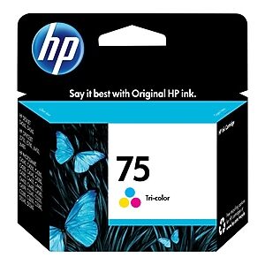 HP 75 Tri-Color Standard Yield Ink Cartridge, Prints Up to 170 Pages (CB337WN#140)
