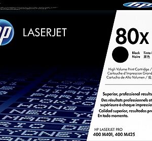 HP 80X Black High Yield Toner Cartridge, Prints Up to 6,900 Pages (CF280X)