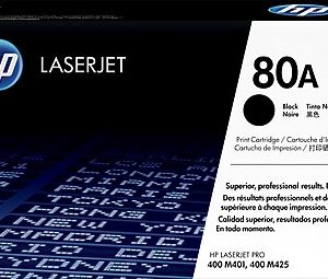 HP 80A Black Standard Yield Toner Cartridge, Prints Up to 2,560 Pages (CF280A)