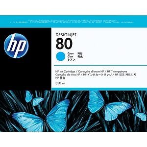 HP 80 Cyan Standard Yield Ink Cartridge, Prints Up to 4,400 Pages (C4846A)