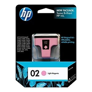 HP 02 Light Magenta Standard Yield Ink Cartridge, Prints Up to 230 Pages (C8775WN#140)