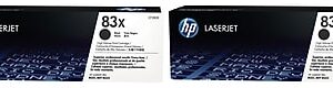 HP 83X Black High-Yield Toner Cartridges, 2/Pack (CF283X-VB)