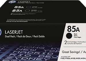 HP 85A Black Standard Yield Toner Cartridge, 2/Pack (CE285D)