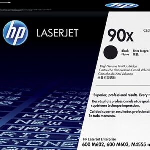 HP 90X Black High Yield Toner Cartridge, Prints Up to 24,000 Pages (CE390X)