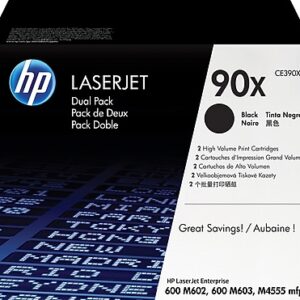 HP 90X Black High Yield Toner Cartridge, Prints Up to 24,000 Pages (CE390XD)