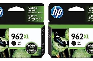 HP 962XL Black High Yield Ink Cartridges, 2/Pack (3JA03AN-VB)