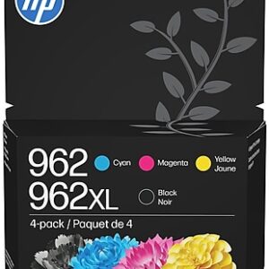 HP 962XL/962 Black High Yield and Cyan/Magenta/Yellow Standard Yield Ink Cartridge, 4/Pack (3JB34AN#140)