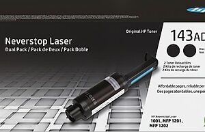 HP 143AD Black Standard Yield Toner Cartridge Reload Kit, 2/Pack (W1143AD)