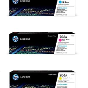 HP 206A Cyan/Magenta/Yellow Standard Yield Toner Cartridge, 3/Pack (W2111A-VB)