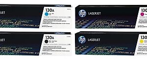 HP 130A Black/Cyan/Magenta/Yellow Standard Yield Toner Cartridge, 4/Pack (CF354A-VB)