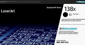 HP 138X Black High Yield Toner Cartridge, Works LaserJet Pro 3001 Series, LaserJet Pro MFP 3101 Series (W1380X)
