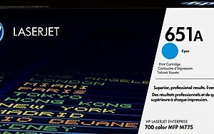 HP 651A Cyan Standard Yield Toner Cartridge, Prints Up to 16,000 Pages (CE341A)