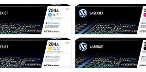HP 204A Black/Cyan/Magenta/Yellow Standard Yield Toner Cartridge, 4/Pack (CF514A-VB)