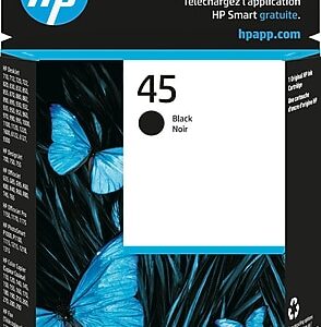 HP 45 Black Standard Yield Ink Cartridge, Prints Up to 930 Pages (51645A#140)