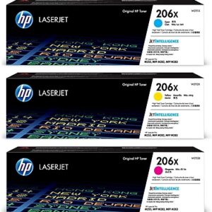 HP 206X Cyan/Magenta/Yellow High Yield Toner Cartridge, 3/Pack (W2111X-VB)