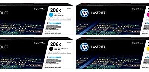 HP 206X Black/Cyan/Magenta/Yellow High Yield Toner Cartridge, 4/Pack (W2114X-VB)