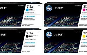 HP 212A Black/Cyan/Magenta/Yellow Standard Yield Toner Cartridge, 4/Pack (W2124A-VB)