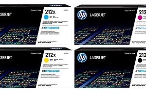 HP 212X Black/Cyan/Magenta/Yellow High Yield Toner Cartridge, 4/Pack (W2124X-VB)