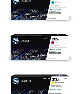 HP 212A Cyan/Magenta/Yellow Standard Yield Toner Cartridge, 3/Pack (W2121A-VB)