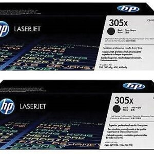 HP 305X Black High Yield Toner Cartridge, 2/Pack (CE410XD)