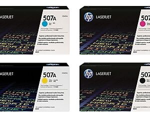 HP 507A Black/Cyan/Magenta/Yellow Standard Yield Toner Cartridge, 4/Pack (CF364A-VB)