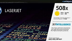 HP 508X Yellow High Yield Toner Cartridge, Prints Up to 9,500 Pages (CF362X)