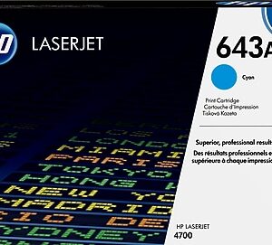 HP 643A Cyan Standard Yield Toner Cartridge, Prints Up to 10,000 Pages (Q5951A)