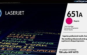 HP 651A Magenta Standard Yield Toner Cartridge, Prints Up to 16,000 Pages (CE343A)