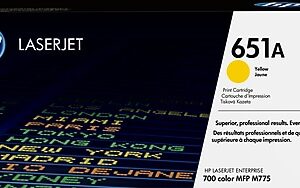 HP 651A Yellow Standard Yield Toner Cartridge, Prints Up to 16,000 Pages (ce342a)