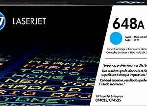 HP 648A Cyan Standard Yield Toner Cartridge, Prints Up to 11,000 Pages (CE261A)