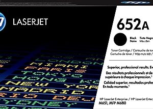 HP 652A Black Standard Yield Toner Cartridge, Prints Up to 11,500 Pages (CF320A)